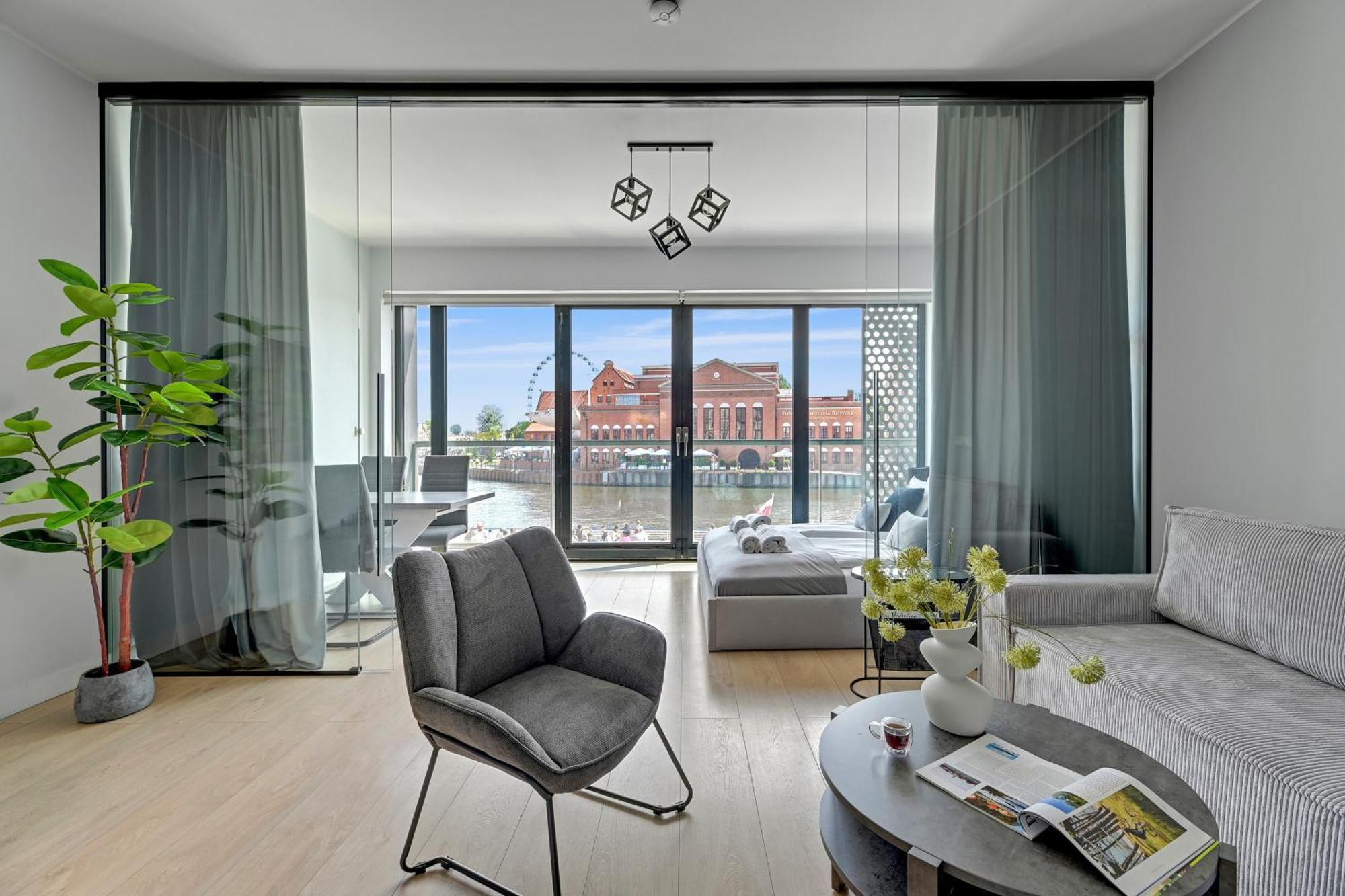 Symfonia Amazing River View Apartment By Downtown Apartments 格但斯克 外观 照片